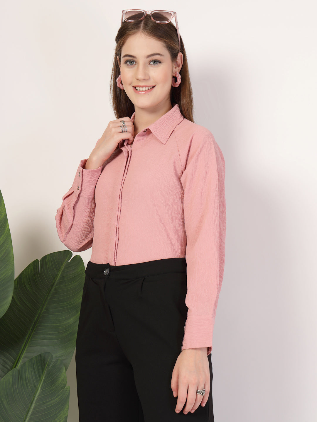 Style Quotient Women Pink Smart Casual shirt