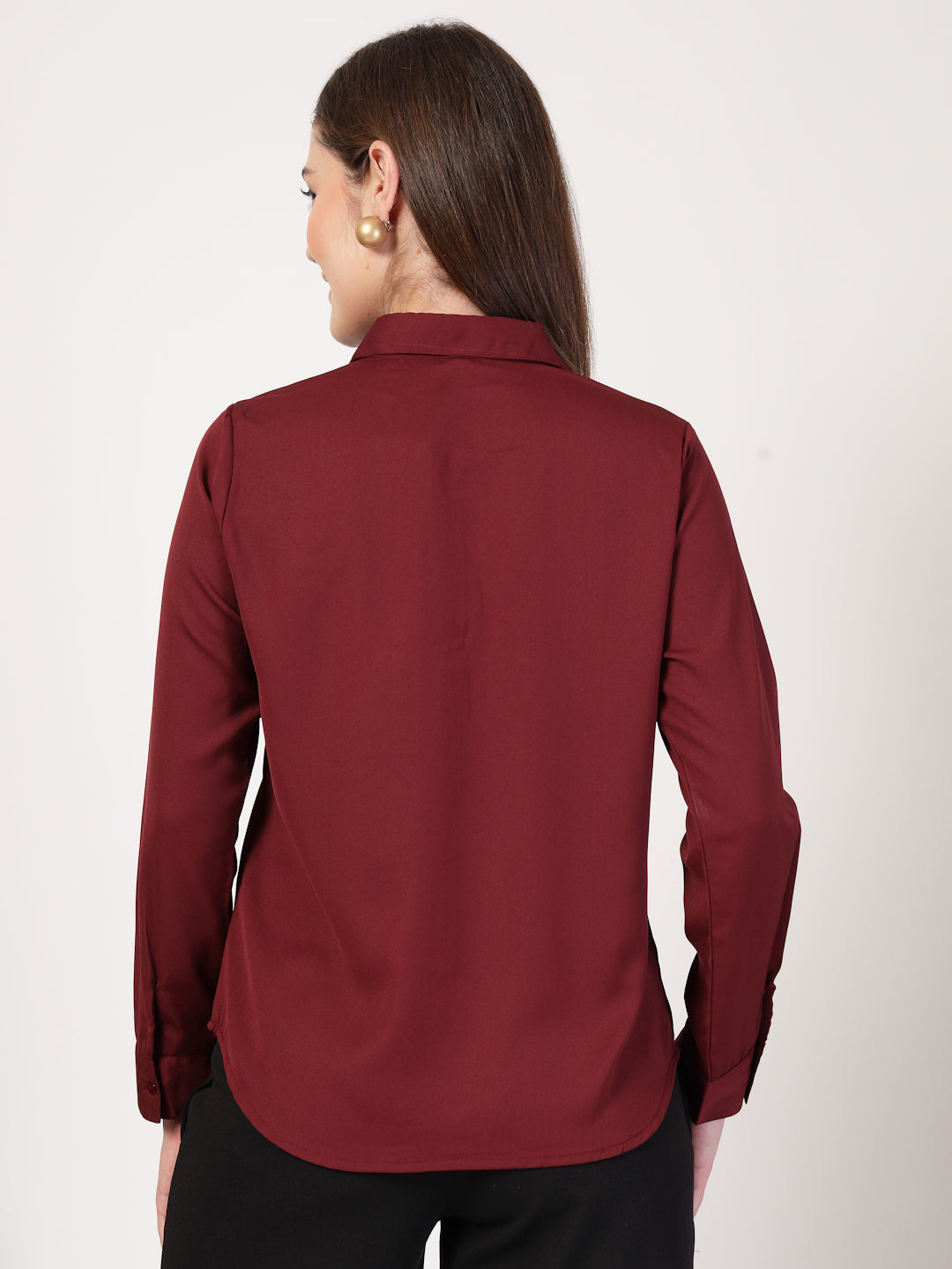 Style Quotient Women Maroon formal shirt