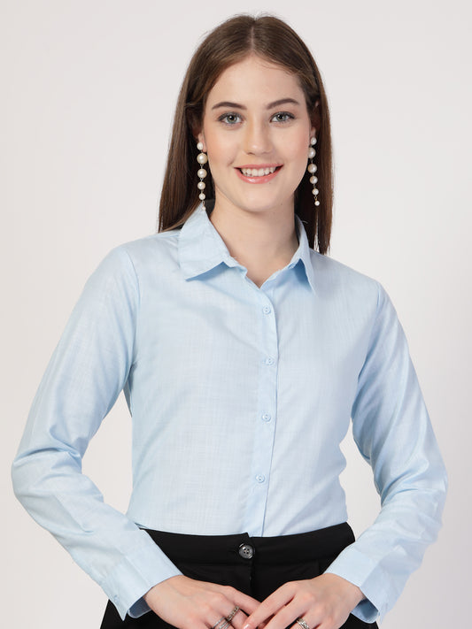 Style Quotient Women Blue Formal Shirt