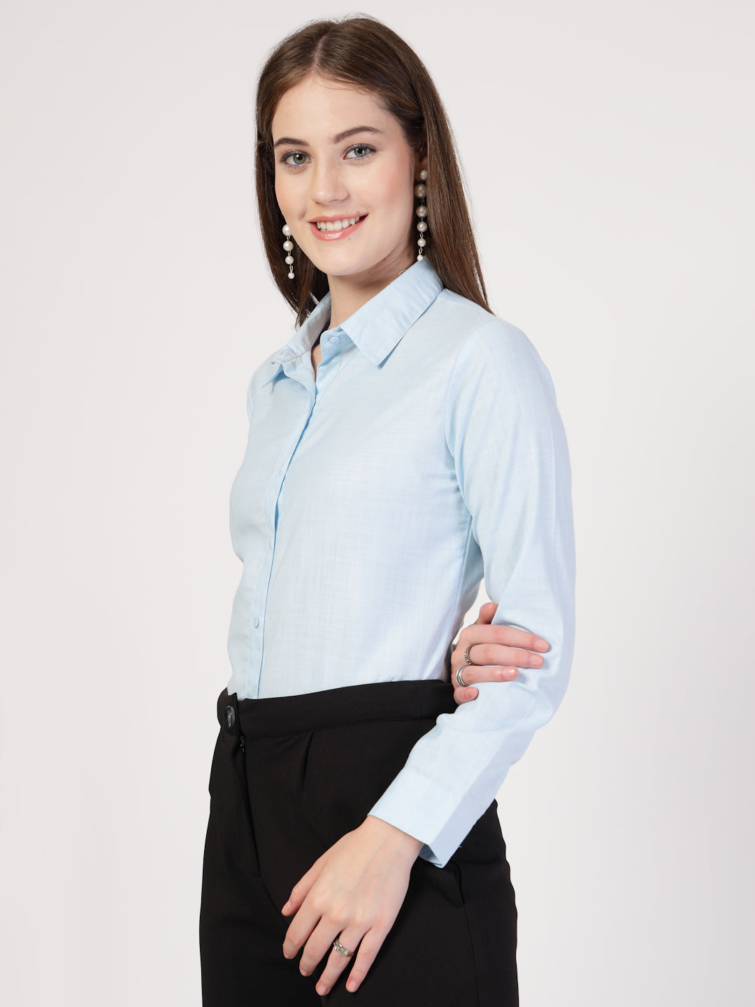 Style Quotient Women Blue Formal Shirt