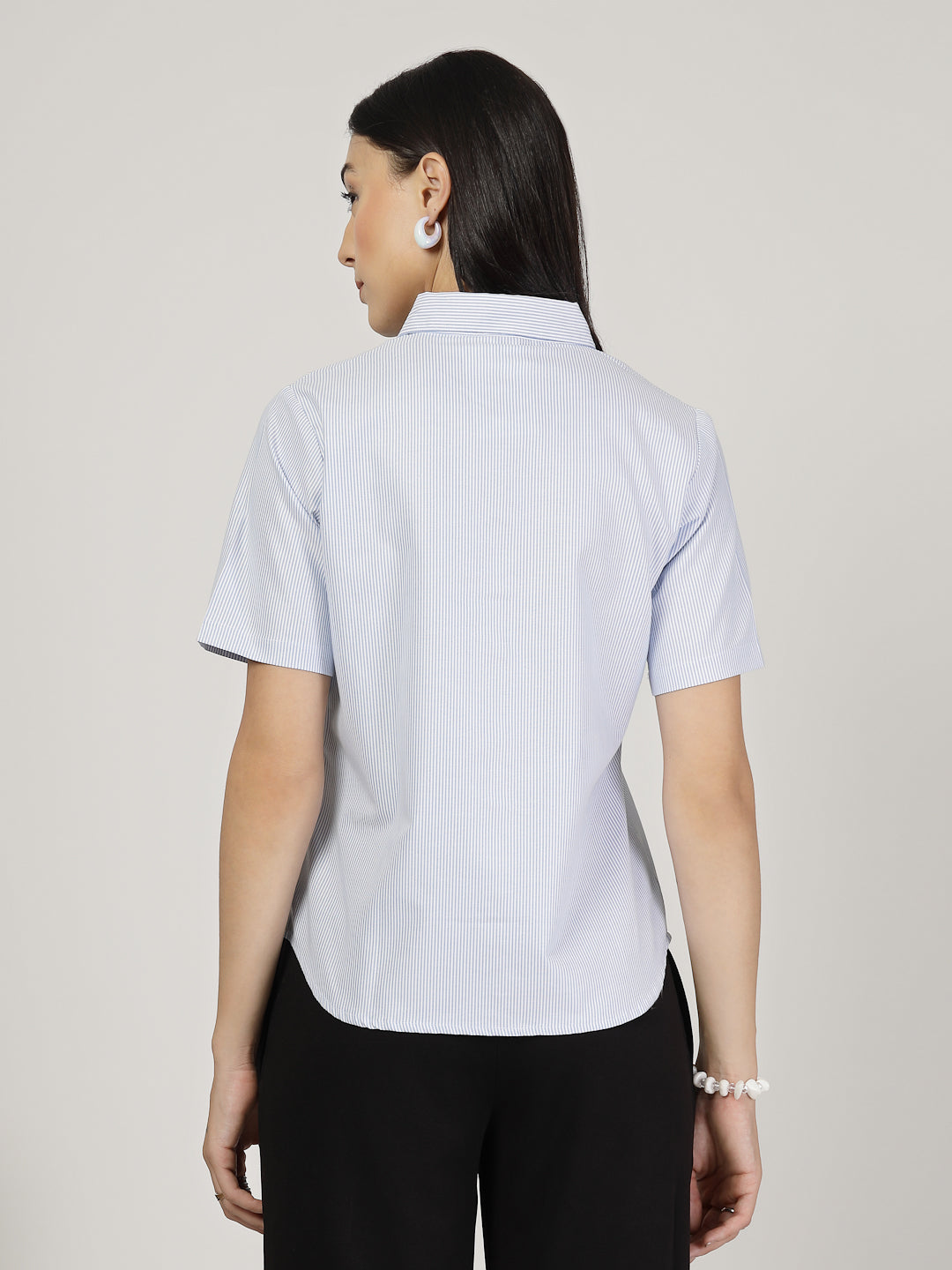 Style Quotient Women Blue White Shirt