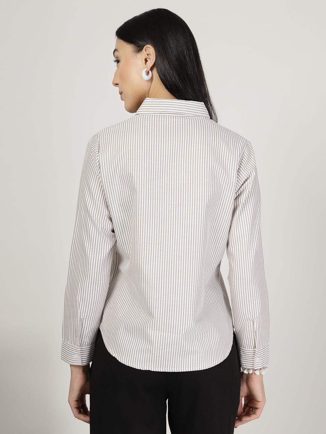 Style Quotient Women Brown white Shirt