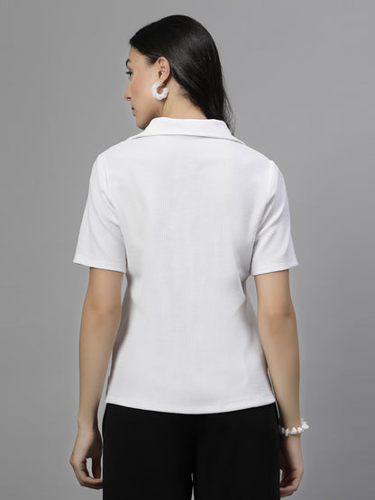Style Quotient Women White knit shirt