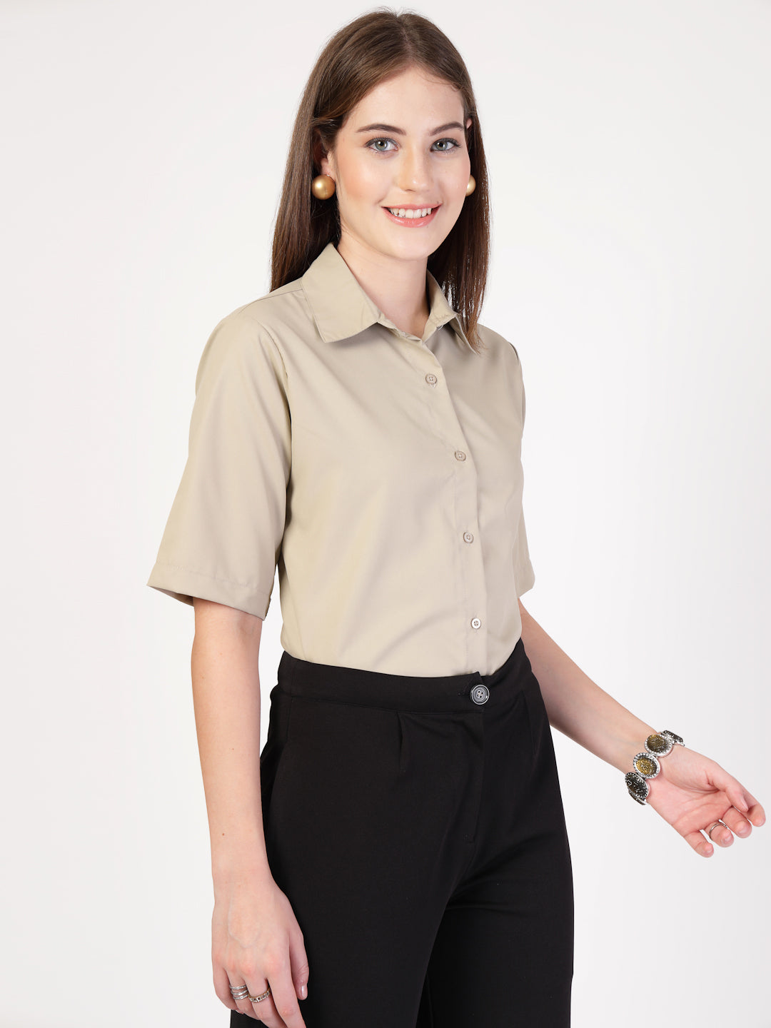 Style Quotient Women Beige Formal shirt