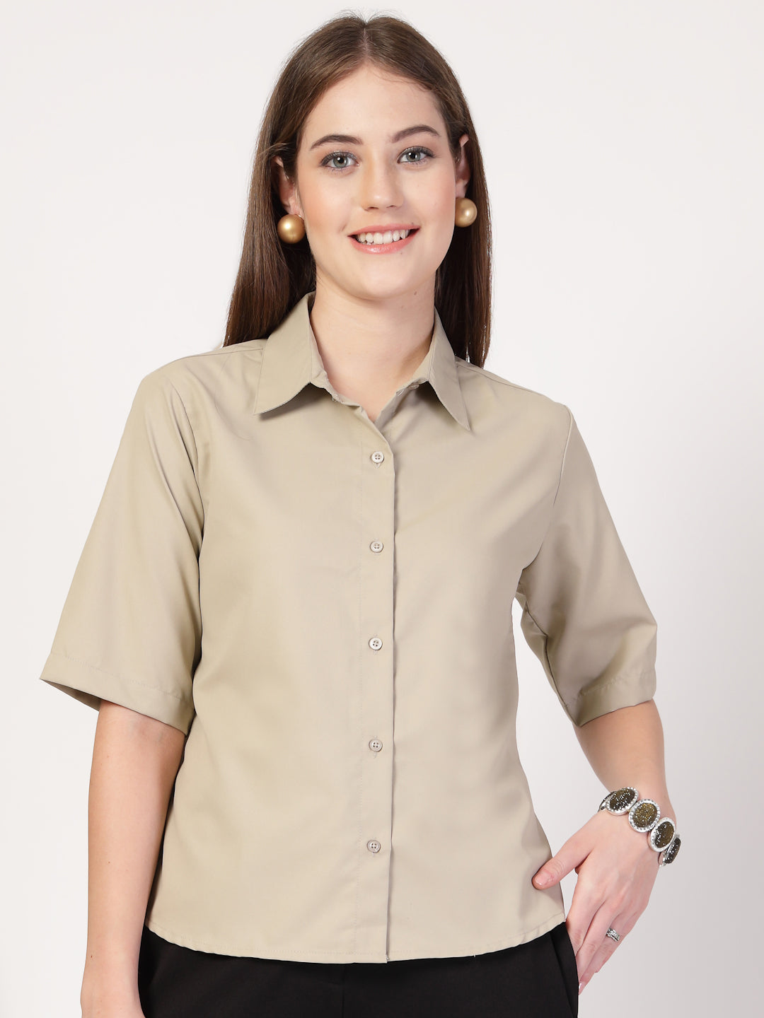 Style Quotient Women Beige Formal shirt