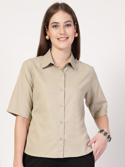 Style Quotient Women Beige Formal shirt