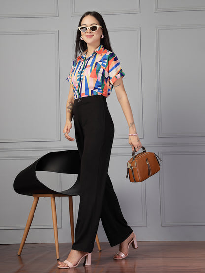 Style Quotient Women Multi Printed Regular Fit Semi Formal Polyester Shirt
