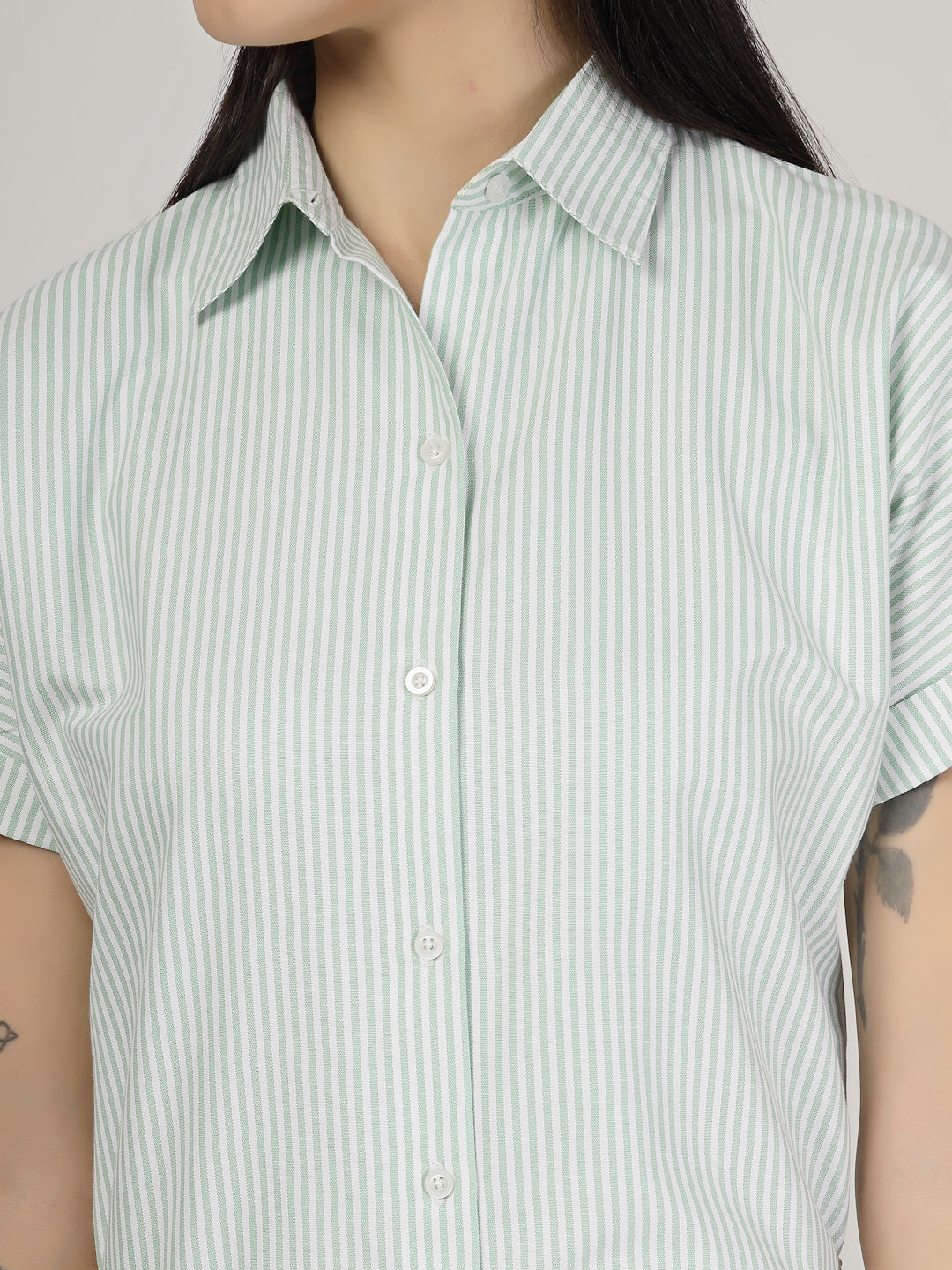 Style Quotient Women Green white Shirt