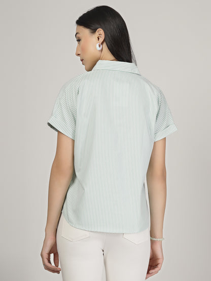 Style Quotient Women Green white Shirt