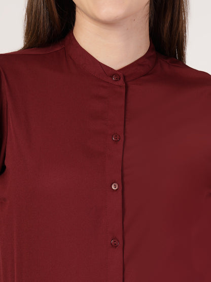Style Quotient Women Maroon formal shirt