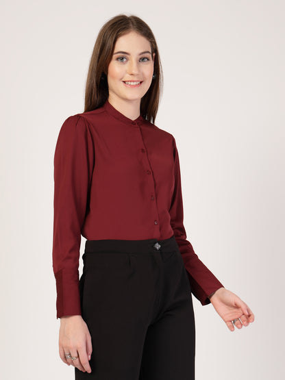 Style Quotient Women Maroon formal shirt