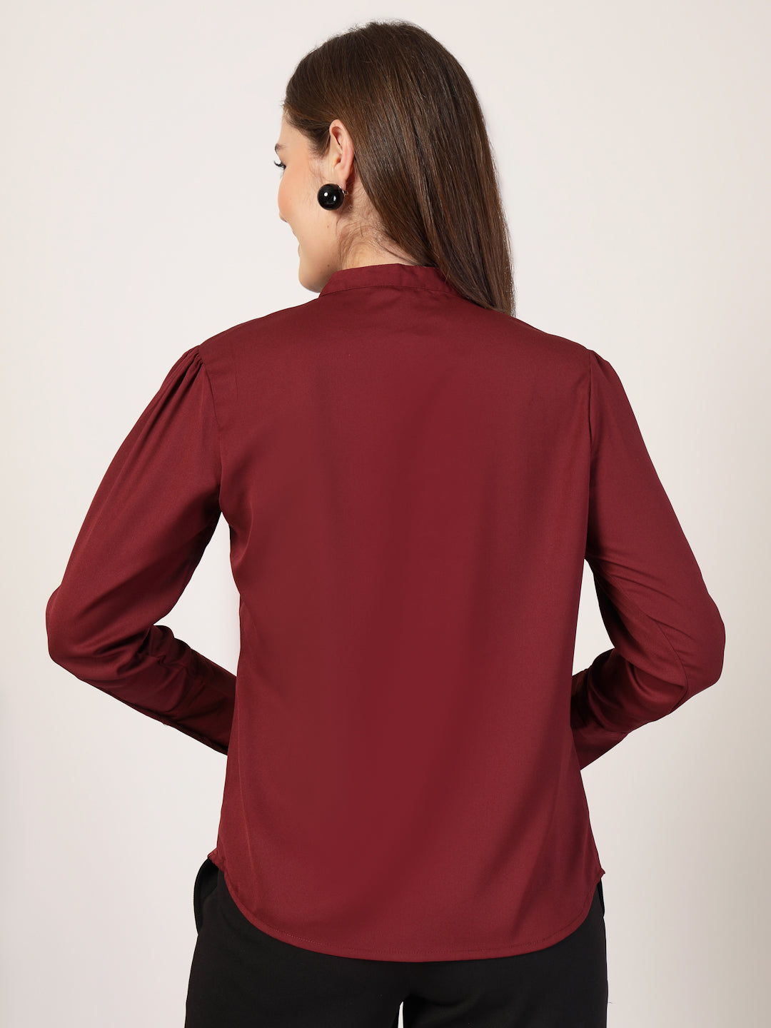 Style Quotient Women Maroon formal shirt