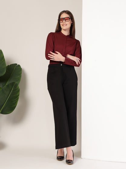 Style Quotient Women Maroon formal shirt