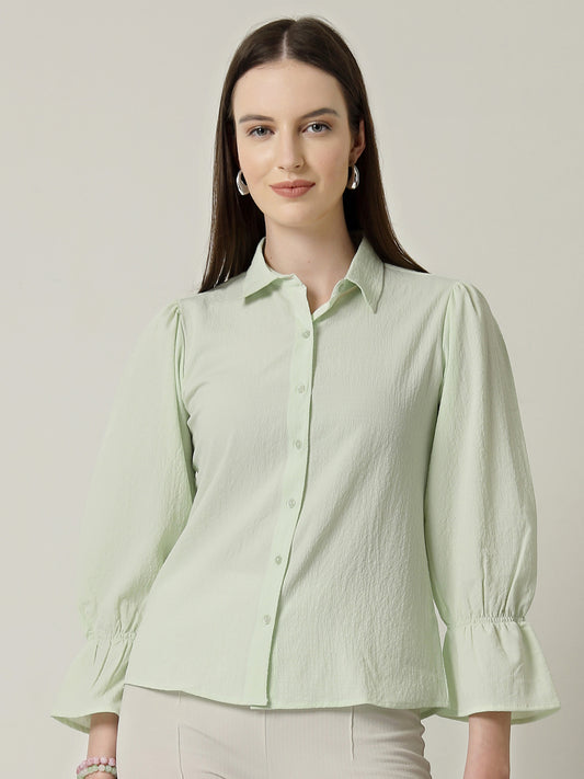 Style Quotient Women Green Formal Shirt