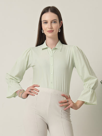 Style Quotient Women Green Formal Shirt