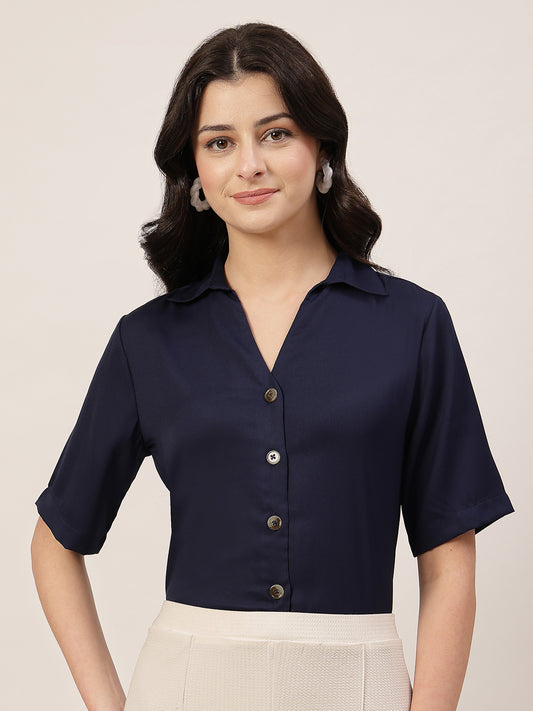 Style Quotient Women Navy Formal shirt