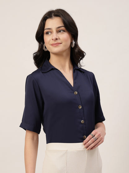 Style Quotient Women Navy Formal shirt