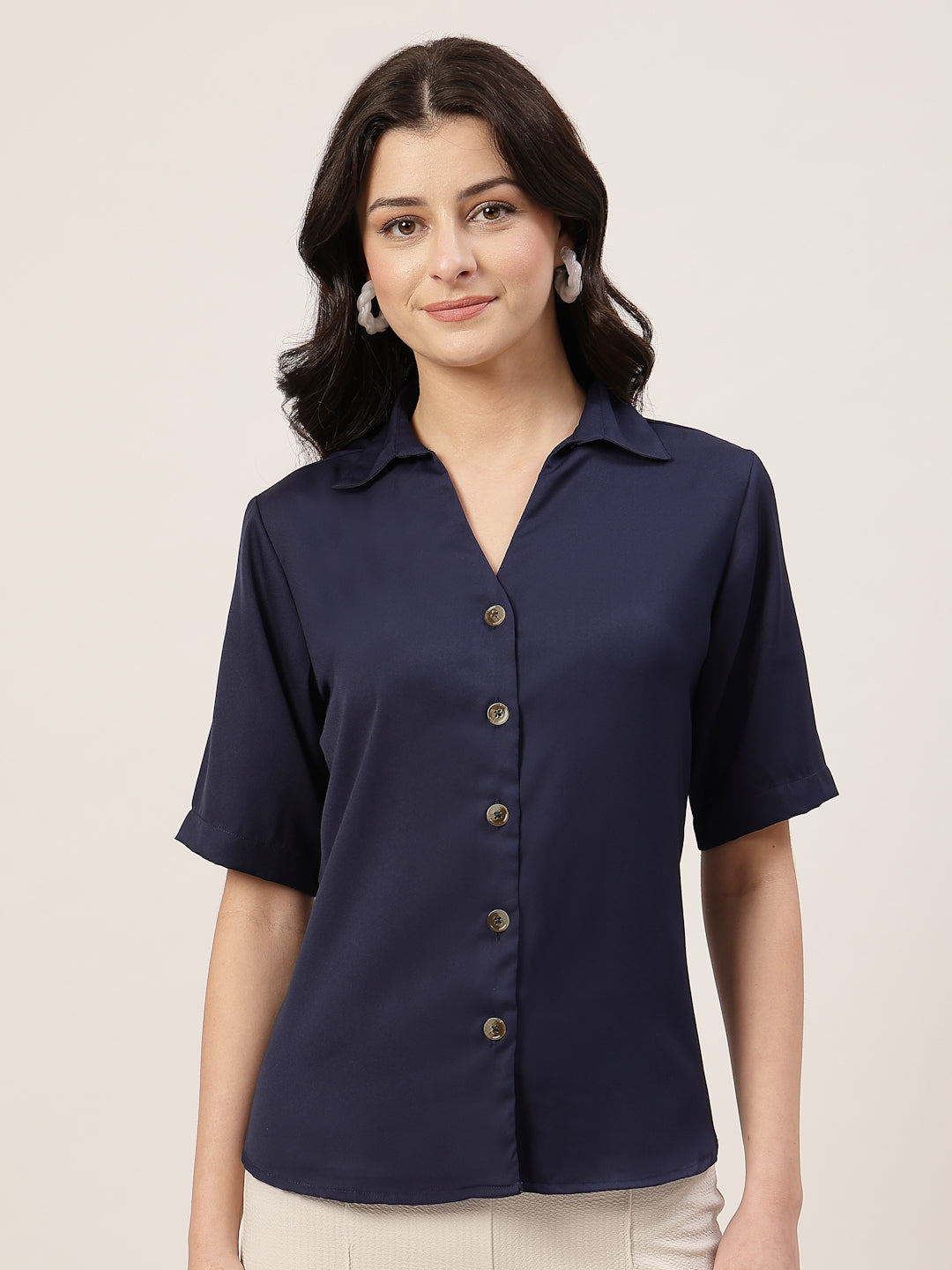 Style Quotient Women Navy Formal shirt