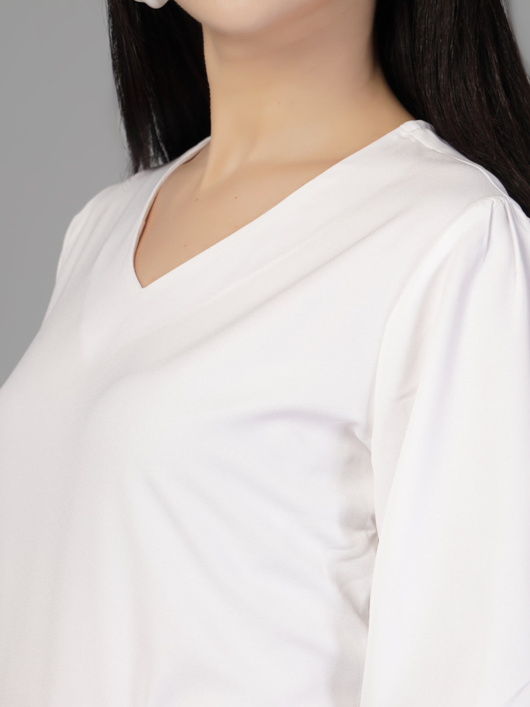 Style Quotient Women white polymoss top