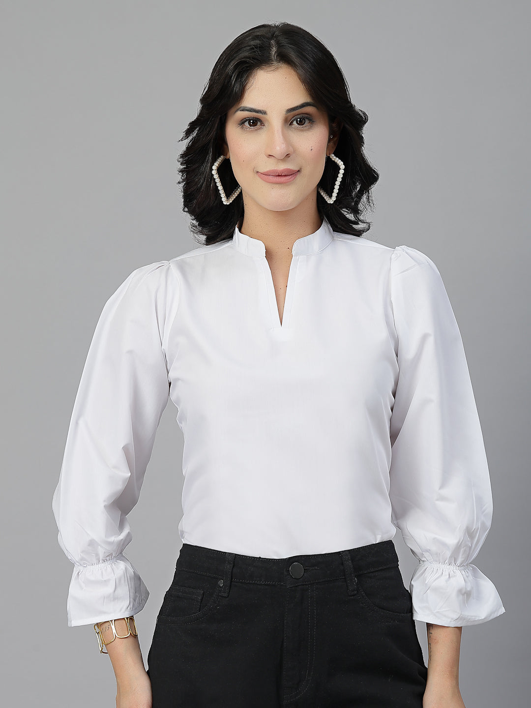 Style Quotient Women White Formal top