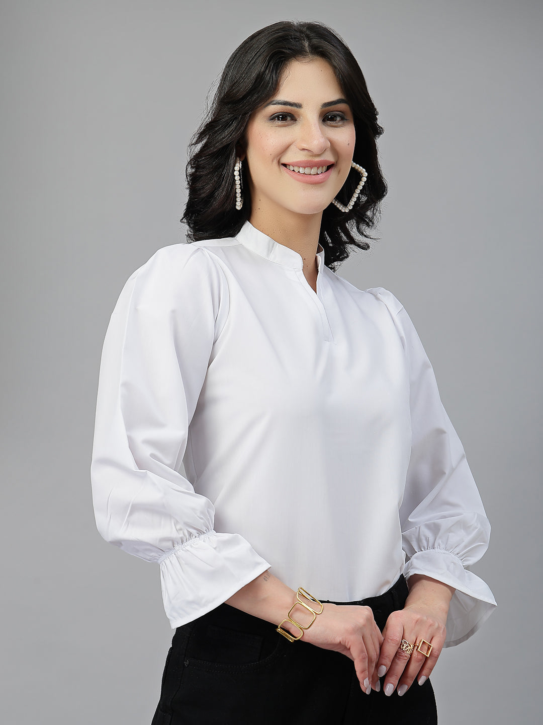 Style Quotient Women White Formal top