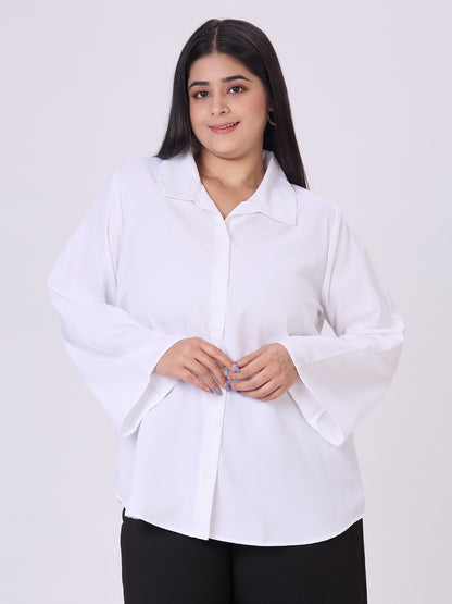Style Quotient Women White Polymoss Formal Shirt