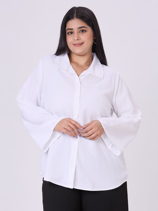 Style Quotient Women White Polymoss Formal Shirt