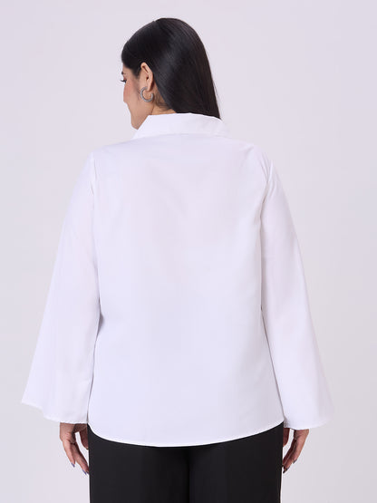 Style Quotient Women White Polymoss Formal Shirt