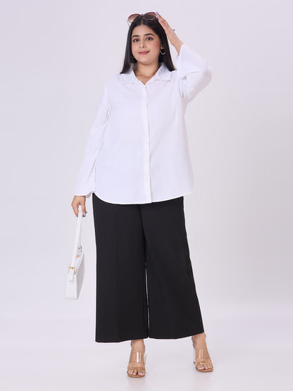 Style Quotient Women White Polymoss Formal Shirt