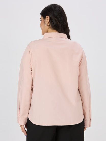 Style Quotient Women Nude Polycotton Formal Shirt