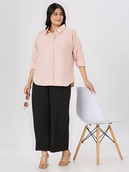 Style Quotient Women Nude Polycotton Formal Shirt