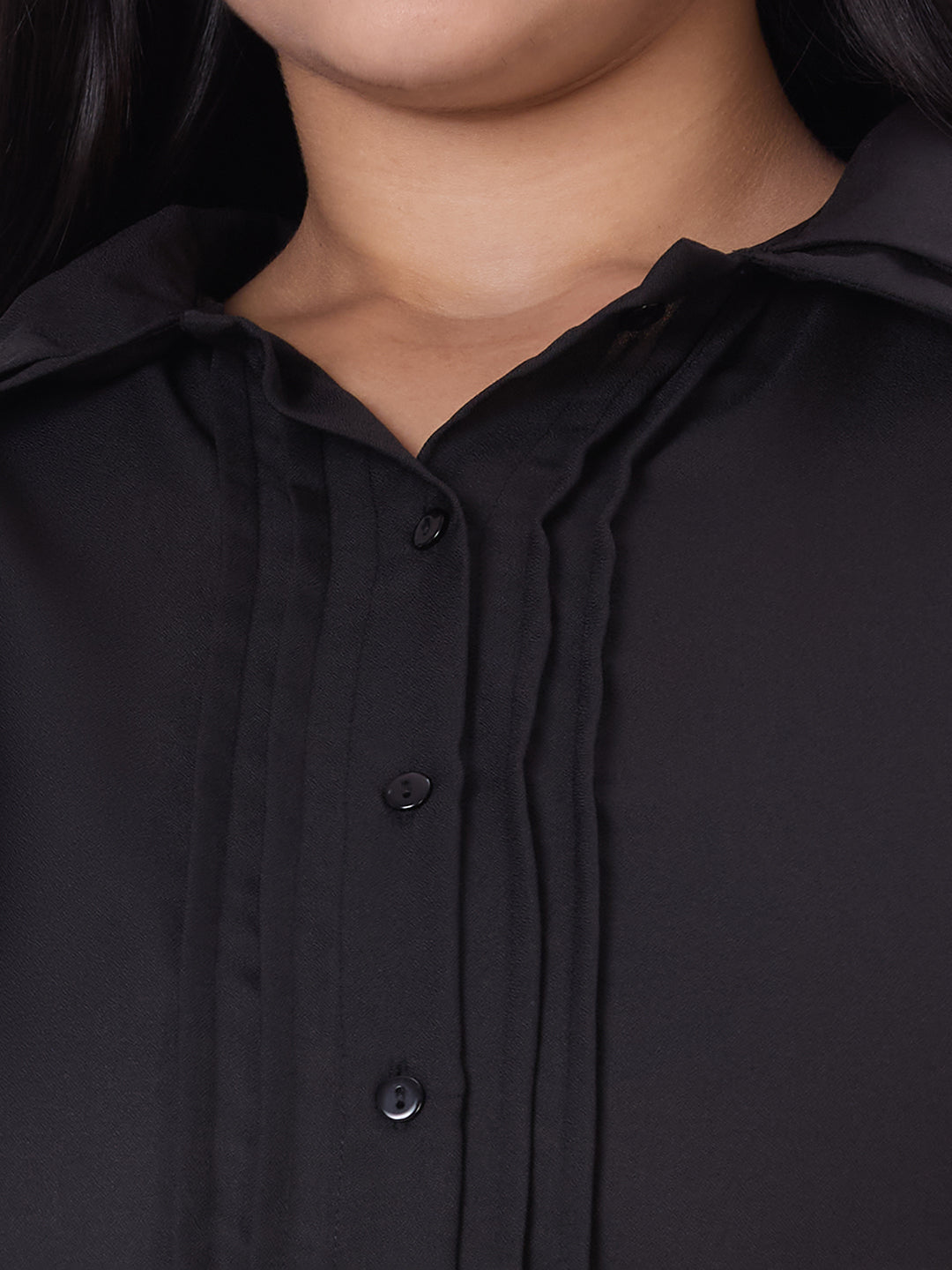 Style Quotient Women Black Polyester Formal Shirt