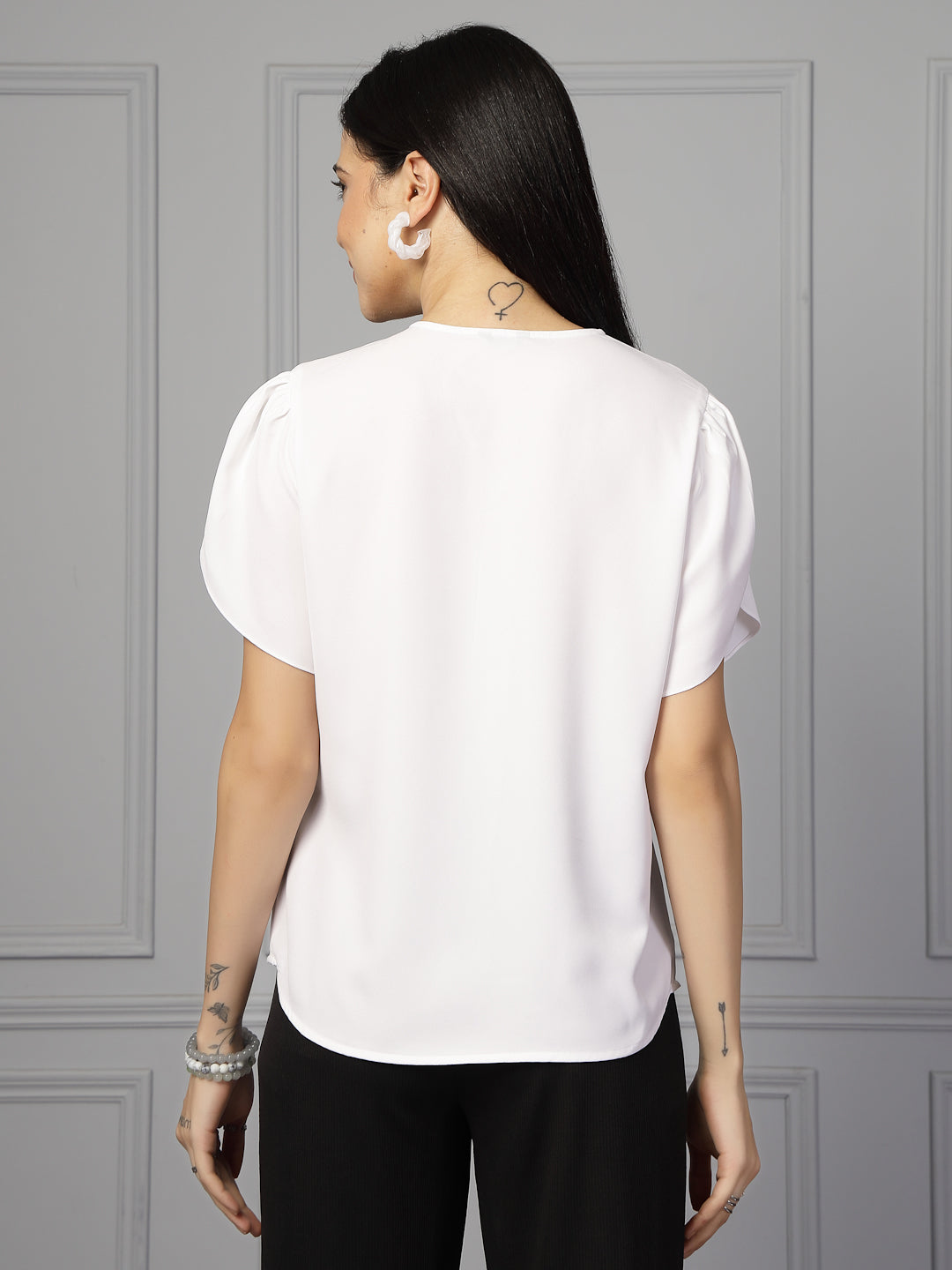 Style Quotient Women white polymoss top