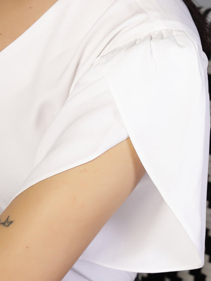 Style Quotient Women white polymoss top