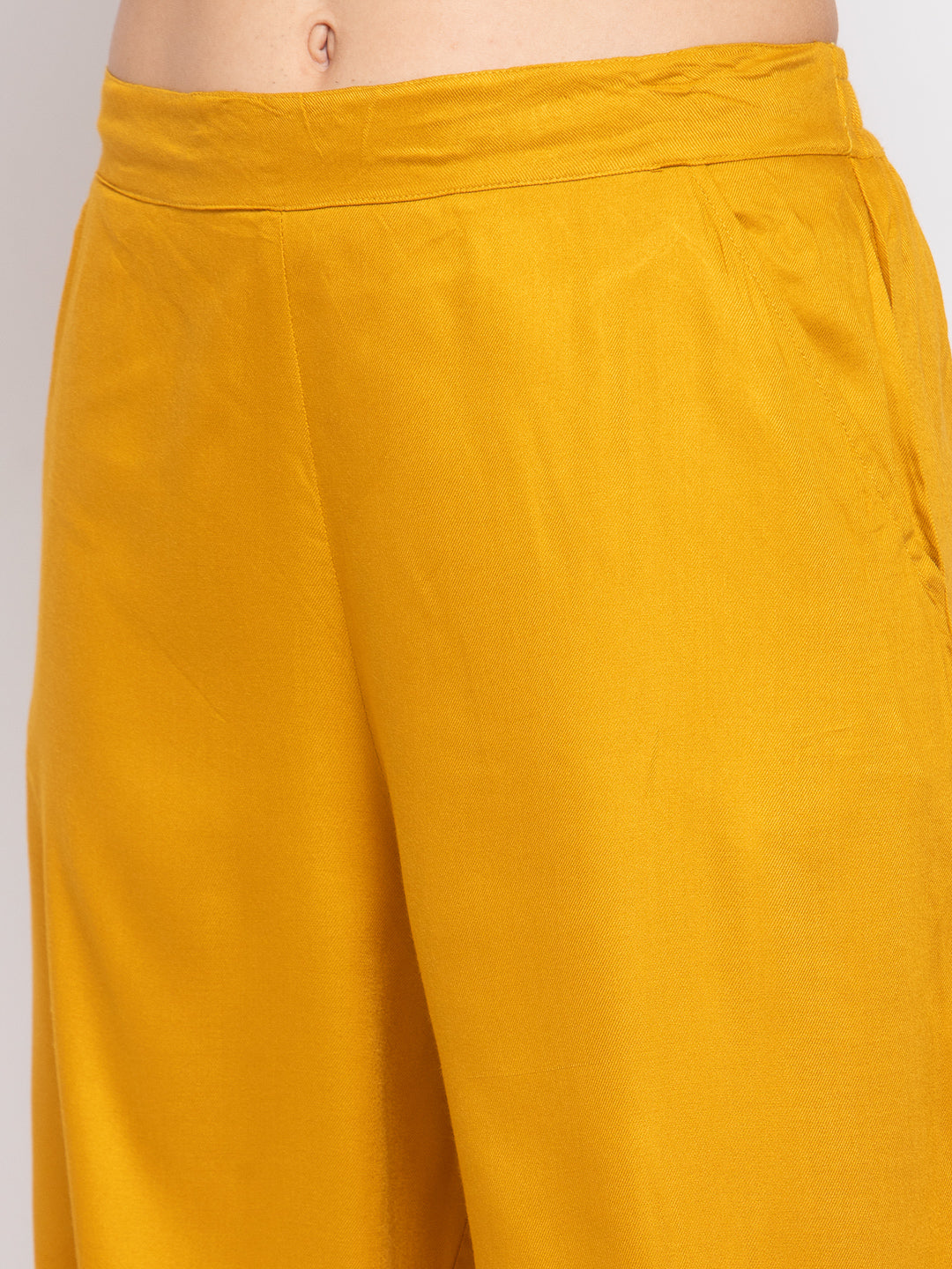 Style Quotient Womens Mustard Yellow Loose Fit Solid Culottes