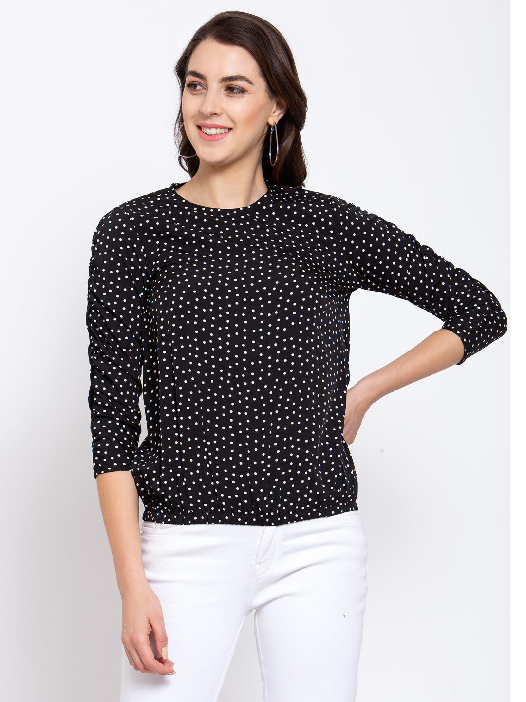 Style Quotient Women Black Crepe Regular Top