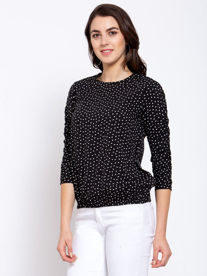 Style Quotient Women Black Crepe Regular Top