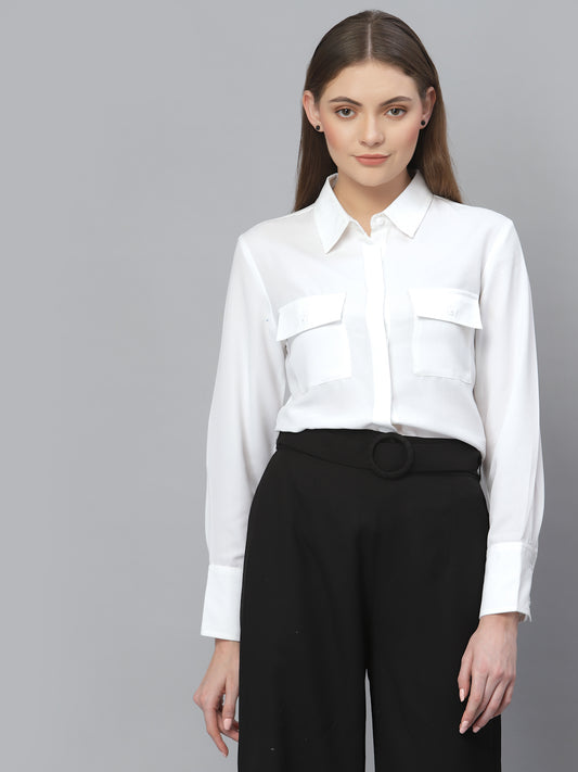 Style Quotient Women White Formal Shirt