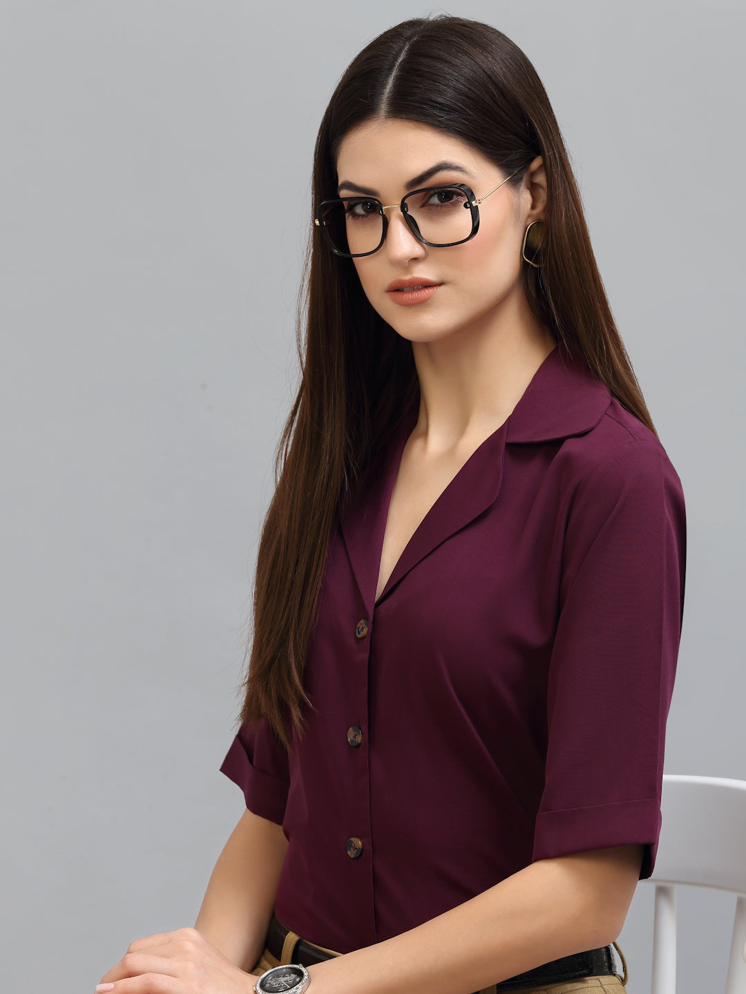 Style Quotient Women Purple Formal Shirt