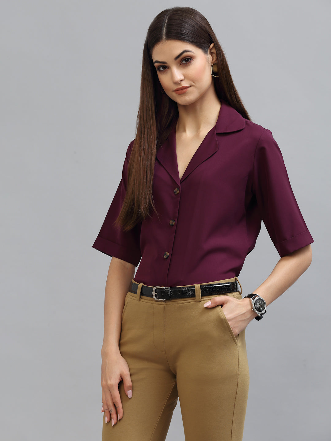 Style Quotient Women Purple Formal Shirt