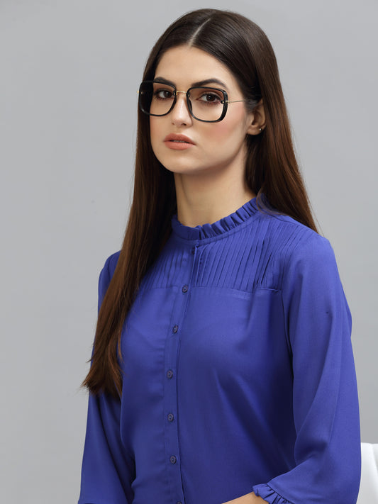 Style Quotient Women Blue Formal Shirt