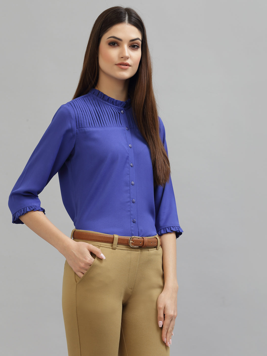 Style Quotient Women Blue Formal Shirt