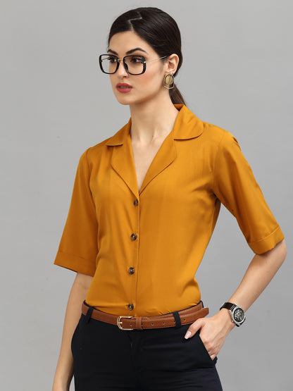 Style Quotient Women Mustard Formal Shirt