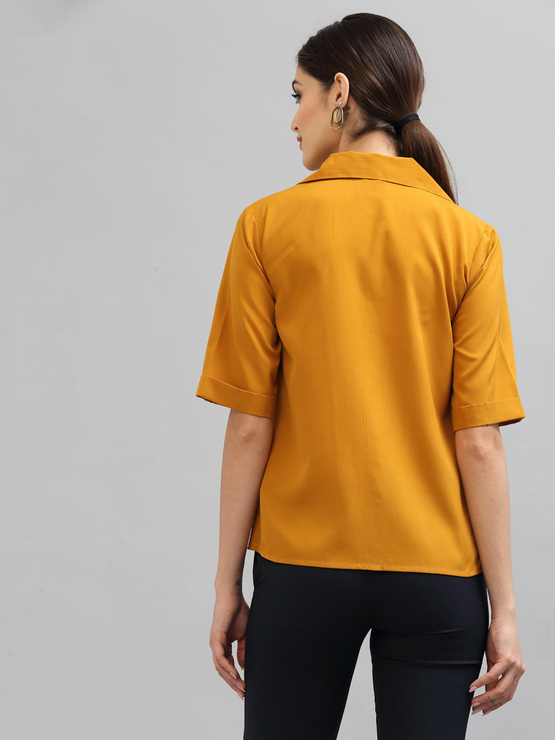 Style Quotient Women Mustard Formal Shirt