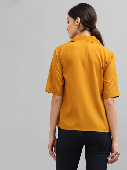 Style Quotient Women Mustard Formal Shirt