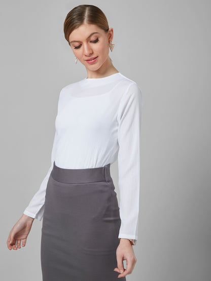 Style Quotient Women White Crepe Top