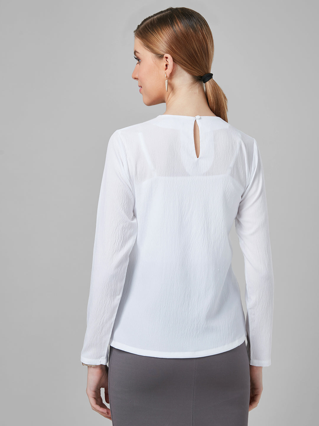 Style Quotient Women White Crepe Top