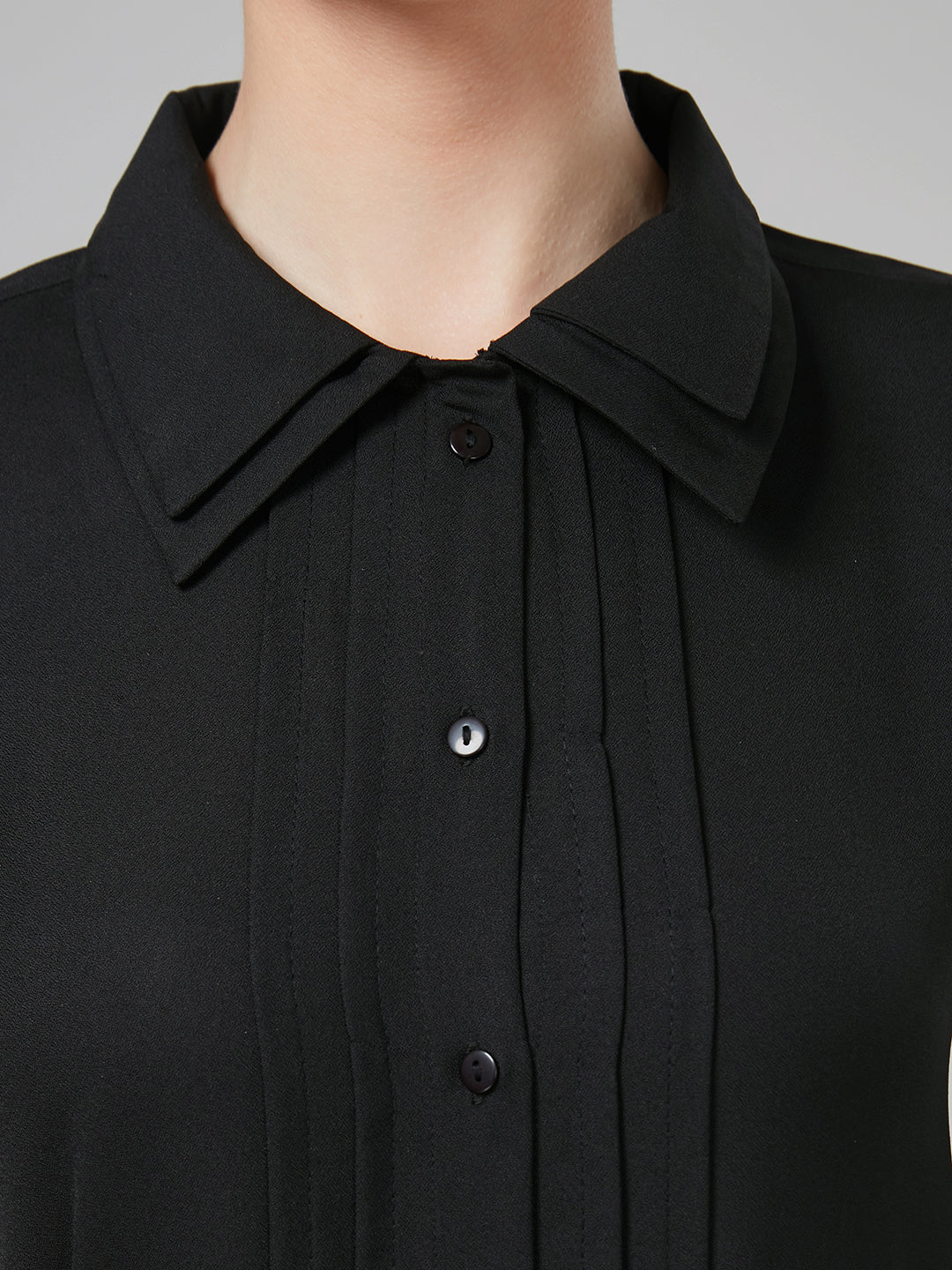 Style Quotient Women Black Smart Formal Shirt