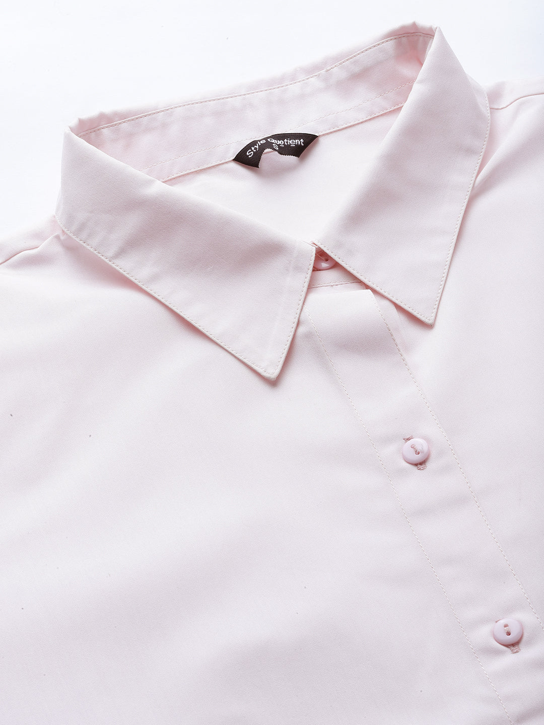 Style Quotient Women Solid Pink Polycotton Formal Shirt